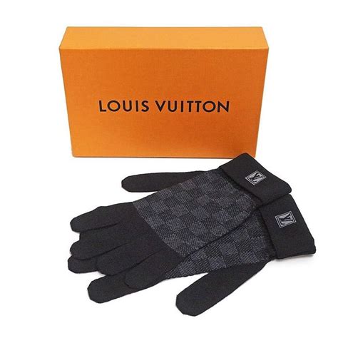 louis vuitton gloves grey|Louis Vuitton petit damier gloves.